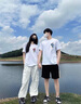 MDlila【两件装】情侣装夏季一男一女短袖衣服2025年新款t恤情侣款班服 男白+女白(欢喜) L 男+女M 实拍图