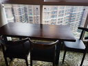 金沙公爵铁艺实木餐桌椅组合现代简约小户型休闲长方形吃饭桌家用 标准版1.4桌+4牛角椅 实拍图