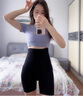 姿形计产后U型塑束缚衣身衣束腰高腰安全内裤强压收有肚子穿的裤腹套装 黑色U型+加长平角裤 S（80-95斤） 实拍图