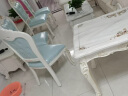 御尊匠心欧式大理石餐桌实木椅子组合长方形奢华家用高档雕花白色经济型 1.3米印花理石桌+6把经典椅 实拍图