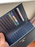 WILLIAMPOLO保罗男士卡包多卡位手拿简约卡包百搭真皮长款钱包男卡片包多功能 蓝色十字纹  防盗刷头层牛皮 实拍图