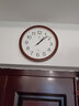 北极星新中式电波钟万年历挂钟客厅挂表家用简约自动对时创意时钟表挂墙 简约木纹电波钟（直径38cm） 实拍图