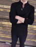 花花公子（PLAYBOY）长袖t恤男春秋季2026新款高端立领商务修身上衣男百搭正品打底衫 黑色P-2441HH8165 XL 实拍图