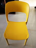 佳匠现代简约餐椅公司学校食堂椅成人靠背塑料椅家用休闲可叠放椅子 黄色 实拍图