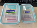 GLASSLOCK 进口耐热钢化玻璃保鲜盒便当饭盒可微波加厚耐摔硅胶圈颜色随机 蓝圈|分隔670ml+1000分隔+便当包 实拍图