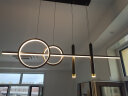 名家艺餐厅灯吊灯轻奢灯具现代简约饭厅餐桌吧台北欧极简长条创意设计感 ZY385-1000三色LED(黑) 实拍图