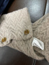 帕罗（PALUOPO）秋冬加厚围巾女 100%山羊绒斜纹移针提花纽扣围脖 出行保暖御寒 浅咖夹花 66*12 实拍图