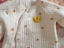 小三月新生婴儿保暖内衣夹棉上衣0-2岁秋冬季男女宝宝薄棉开衫外套 A055小老虎 按扣纽扣随机发 90 cm 建议20-26斤 实拍图