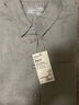 无印良品 MUJI 女式 亚麻 水洗宽版衬衫长袖休闲百搭衬衫衬衣BCJ22C2S 浅灰棕色 M-L 实拍图