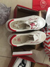 人本帆布鞋女 春秋板鞋子女情侣新款布鞋学生韩版街拍女 白红 38 女款 实拍图