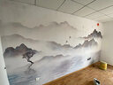 新福壁海墙纸定制3d立体中式水墨山水电视背景墙壁纸客厅壁布卧室墙布壁画 进口无缝闪银布/平方 实拍图