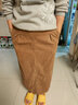 马登女装 灯芯绒复古半身裙秋季新款纯棉洗水铅笔裙高腰直筒裙子 米卡棕 附赠腰带马登工装 L 实拍图