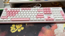达尔优（dareu）EK807可爱狗狗主题 2.4G无线机械键盘 红轴 白粉拼色 87键 干电池键盘 金属面板无背光 实拍图