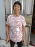奉孝中老年人女夏装妈妈装春夏洋气太太老人衣服套装冰丝短袖奶奶衬衫 894红花（搭配黑裤子） XL （建议105-120斤） 实拍图