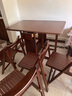 誉派折叠餐桌椅组合实木餐台小户型家用可伸缩现代简约隐形餐桌可折叠 胡桃色（泰国进口橡胶木） 1桌4椅(1.3m常规款) 实拍图