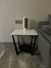 美线康桥 北欧客厅岩板边几极简沙发床头侧边柜轻奢角几方形铁艺边桌 50*50*50上层白金+下层黑金 实拍图