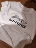 李宁（LI-NING）短袖t恤男装夏季新款棉质吸湿透气运动半袖男上衣圆领logo运动服 标准白 M/170 实拍图