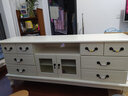 松园洛曼森 欧式实木电视柜小户型美式地柜卧室电视柜简约现代客厅视听柜 1.5八斗电视柜 象牙白 实拍图