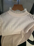 歌米拉 羊毛衫女薄款毛衣宽松内搭新款春秋蕾丝长袖针织衫女上衣打底衫 米白 M 实拍图