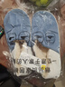 利达妮（TZLDN）全包跟棉拖鞋女秋冬季保暖毛绒防水防滑月子鞋厚底情侣棉鞋男外穿 深海蓝 44 -45(适合43-44码) 实拍图