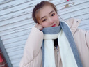 莱维森 围巾女长款披肩秋冬季学生情侣仿羊绒流苏保暖拼色围脖节日礼盒 双色贴标 白+灰 礼盒装 实拍图