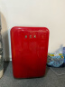 哈士奇圆弧复古冰箱冷冻冷藏单门宿舍家用小冰箱节能低噪 BC-130RDC 冰冻红 实拍图