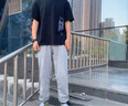 FitonTon休闲裤男春秋韩版潮流运动卫裤时尚宽松束脚长裤简约百搭裤子男 实拍图
