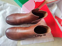 意尔康皮鞋坡跟妈妈鞋简约链婆婆鞋加绒保暖女靴 07636W 棕色 39  实拍图