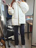 亿梵莎袖子可拆卸两穿棉服女冬季2022新款韩版宽松学生百搭潮牌字母刺绣面包服棉衣外套女 米色 均码（可备注码数） 实拍图