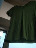 艾路丝婷夏装新款T恤女短袖上衣韩版修身体恤TX3560 墨绿V领 M 实拍图