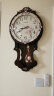 凯恩斯（KAIENSI） 挂钟客厅钟表欧式复古时钟摇摆石英钟表电波创意木质挂表家用 1340D-水仙花-霸.王扫秒机芯 16英寸 实拍图