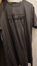 皮尔卡丹（pierre cardin）2025纯棉长袖长裙宽松休闲过膝t恤裙简约中长款连衣裙女显瘦春秋 灰色(黑-AWKG字母) 2XL 140-160斤 实拍图