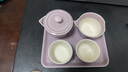 珐宝（staub）新中式茶具茶壶茶杯陶瓷家用办公泡茶壶喝茶杯功夫茶 旅行装小茶盘19*15cm 藕荷色 1件 实拍图