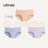 ubras女士内裤女抗菌底裆中腰三角裤桃粉沙色+奶盐蓝+柔灰紫L 实拍图
