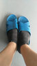 龙二猫防静电拖鞋女男士无尘室内车间工厂用软底厚底防滑耐磨蓝色工作鞋 蓝色X款拖鞋（此款码数偏小1-2码） 44码 实拍图