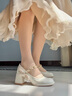 达芙妮（DAPHNE）法式玛丽珍鞋2024新款纯欲高跟鞋粗跟中跟单鞋伴娘婚鞋休闲女鞋 米白色 6.5CM 39 标准码 实拍图