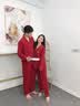 绿如茵情侣睡衣秋冬季纯棉长袖结婚新郎新娘喜庆红色本命年男女士家居服 tsm921枣红 M 女+L男 实拍图