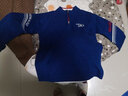 彩蚁100%纯羊毛衫毛衫儿童中大童男童毛衣圆领加厚童装拉链针织衫 蓝色 170 实拍图