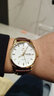 特拍品限三只高档气质手表正装通勤进口双历机芯防水时尚男士手表经典耐用送老公老爸礼物 棕皮全金白面男 实拍图