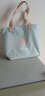 雨凡帆布包女大容量学生上课百搭单肩包妈咪包手提帆布袋子休闲斜挎包 淡蓝 暖暖阳光 实拍图