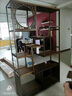 映巢（YINGCHAO）办公室置物架落地隔板博古架实木中式酒柜茶柜架摆件架子展示 80长左抽丨木色 实拍图