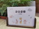初心创意2025年日历台历蛇年记事本桌面摆件甲辰年会伴手礼礼物 2025新年台历-横款胡桃木(可做相框) 实拍图
