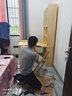 尚静 实木书桌书柜组合转角电脑桌家用一体学习桌写字台办公桌 W款-玻璃门+椅子套装 120*80*195cm 实拍图