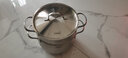 Momscook 不锈钢汤锅SUS304涨型锅浅烧锅炖汤锅复底20cm电磁炉燃气通用 汤锅+蒸笼组合 20cm 实拍图