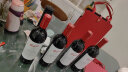 极礼红酒盒空盒葡萄酒包装礼盒双支装折叠皮盒手提袋 红色品酒师 实拍图