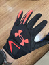 安德玛（Under Armour）健身骑行手套冬季男女保暖加绒电动摩托自行车防寒风手套黑红S 实拍图