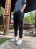 罗蒙休闲裤男2025秋冬季九分裤男士修身商务百搭直筒裤子宽松百搭男装 米白色九分裤 32 (130-140斤) 实拍图