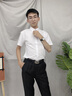 传棨 短袖衬衫男夏季薄款修身商务休闲上班商务正装职业男士衬衣 白色 39 实拍图