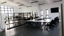 喆威 铁艺办公屏风隔断墙展示架置物架简约工业风陈列架书架花架定制 浅胡桃色长360*宽36*高180 实拍图