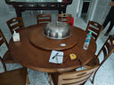 莱仕达实木餐桌椅组合中式酒店大圆桌家用饭桌子H608 1.5+8椅+转盘 实拍图